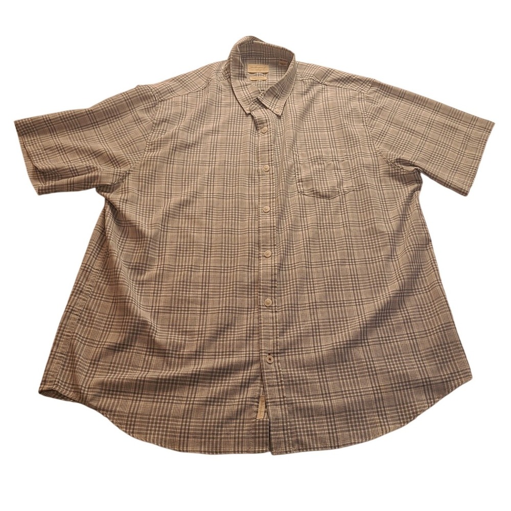 Weatherproof Vintage Performance Men's XXL Plaid Short Sleeve Button Down Shirt